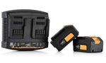 ShineMate Hurtig Oplader Dual Channel Til 18V Batterier