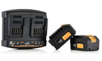 ShineMate Hurtig Oplader Dual Channel Til 18V Batterier